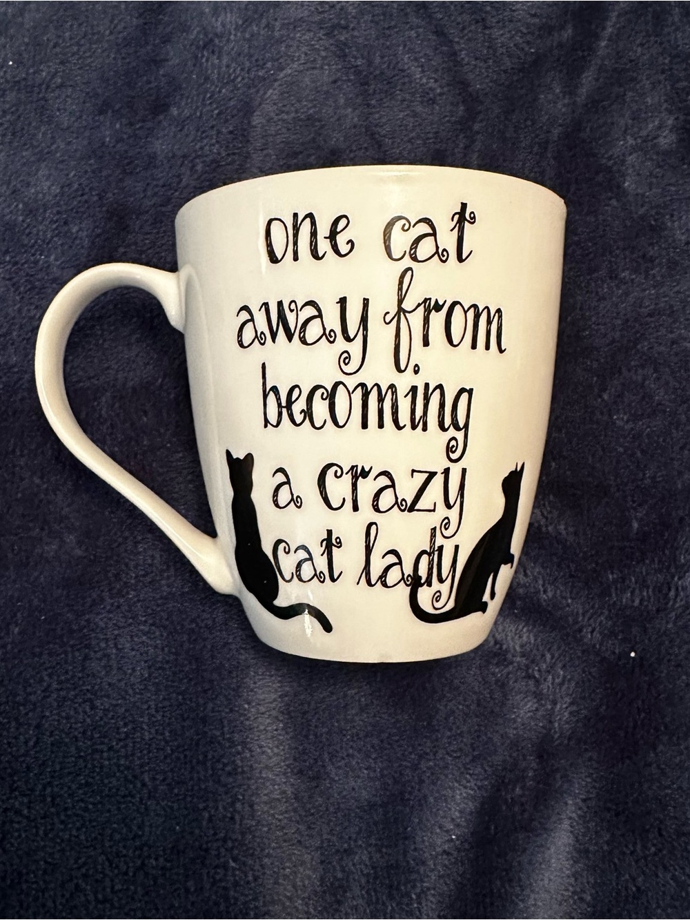 Pfaltzgraff Cat Lover Ceramic Mug - One Cat Away From Becoming A Crazy Cat Lady